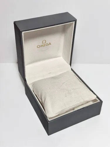 Omega grey watch box with blank guarantee papers circa 1990-2000s