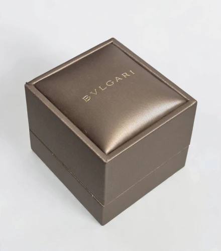Bvlgari ring box beige & brown with tab stand & outer box