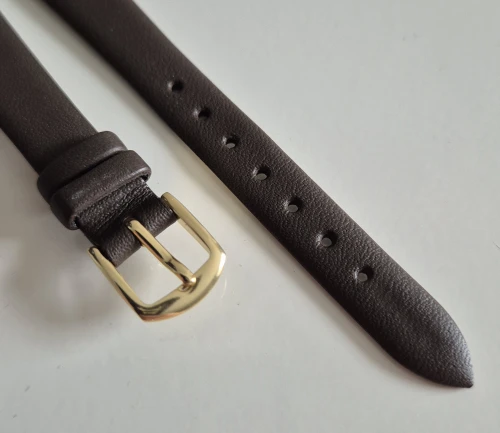 Apollo 14mm brown leather strap calf grain