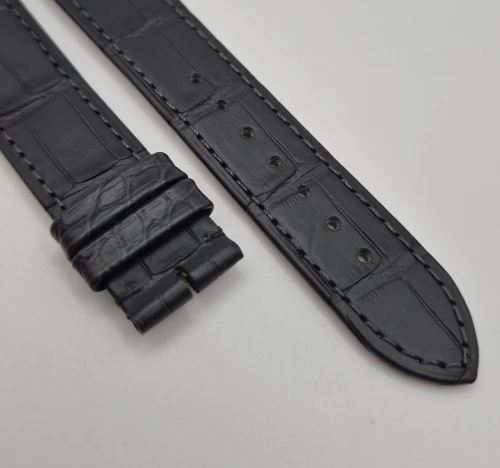Cartier OEM Grey Alligator leather strap 18mm x 16mm Semimat KD8NBM18