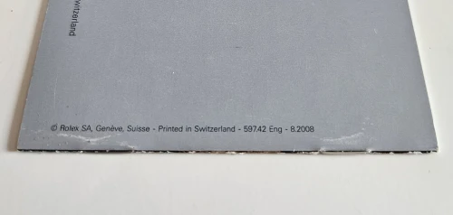 Rolex Explorer Manual 2008 597.42 Eng - 8.2008