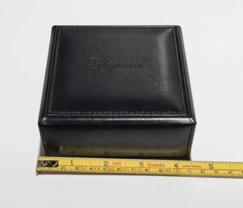 Chopard ring box large dark blue stitched leather 4.5 Inch
