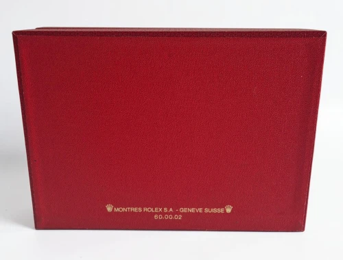 Vintage Rolex red jubilee watch box 60.00.02 embossed leather 1980s-2000s *Marked