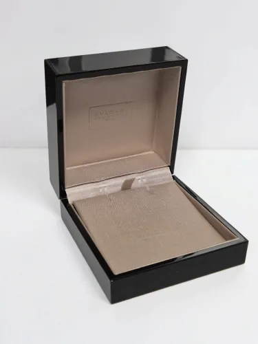 Bvlgari earring box shiny black laquer + outer box