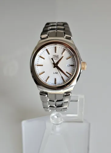 TAG Heuer Link WBC1350 Bi-colour 32mm Quartz 18ct Gold bezel & Mother of Pearl dial