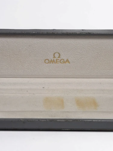 Omega grey watch box long flat lay box with outer box Circa 1990s-2000s *Flaking