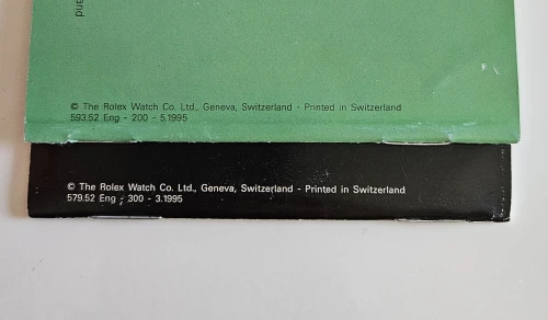 Rolex Datejust manual 1995 + Your oyster & Calendar card set 593.52 Eng - 200 - 5.1995