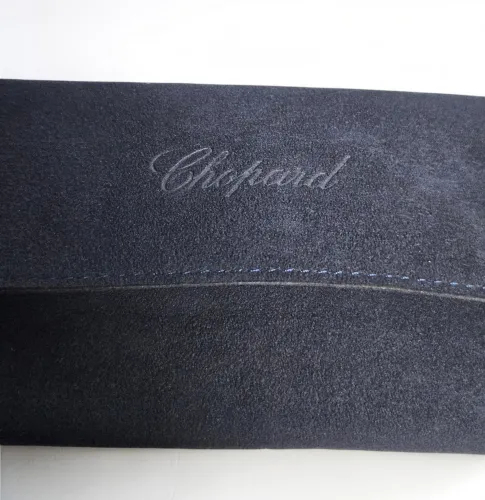 Chopard blue velvet watch / jewellery travel pouch 27cm long