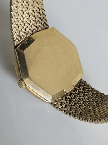 Girard Perregaux Manual wind watch Gold Plated Hexagonal case with integrated bracelet Circa 1980s