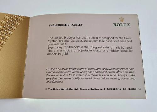 Rolex Datejust manual 1989 593.52 Eng - 50 - 8.1989