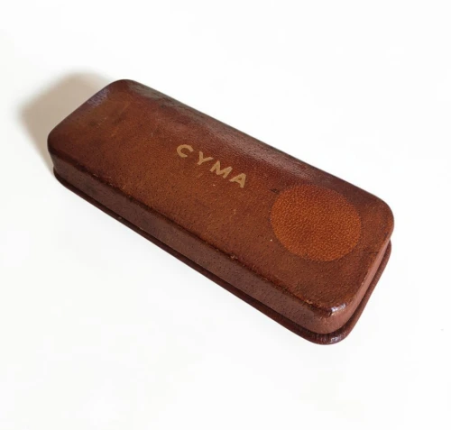 CYMA Vintage watch box circa 1940s tan brown