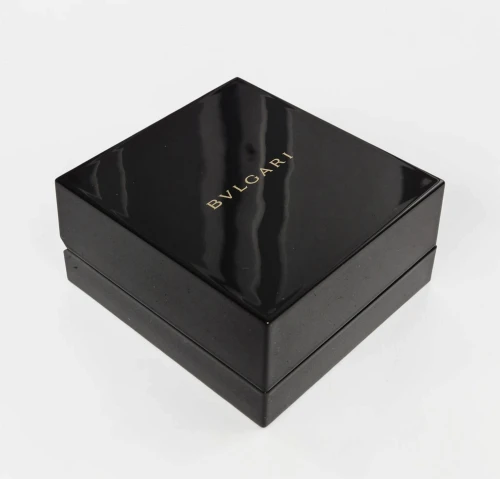 Bvlgari earring box shiny black laquer + outer box