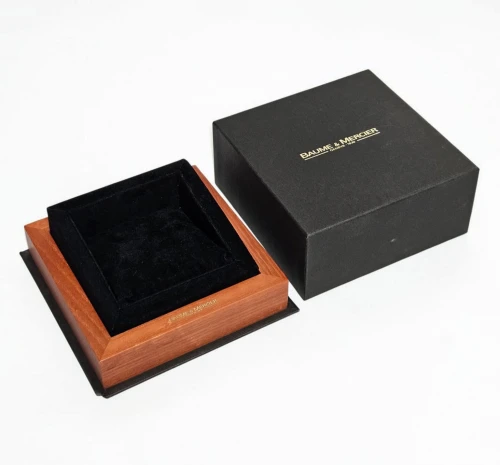Baume & Mercier watch box wood lining with manual & swing tag Circa 2000s