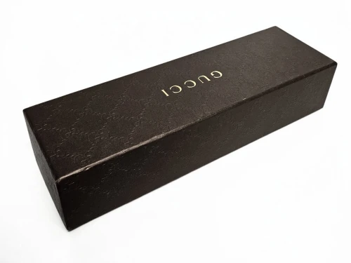 Gucci long flat box for watches / bracelets / jewellery with grey velvet pouch