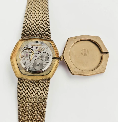 Girard Perregaux Manual wind watch Gold Plated Hexagonal case with integrated bracelet Circa 1980s