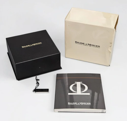 Baume & Mercier watch box wood lining with manual & swing tag Circa 2000s