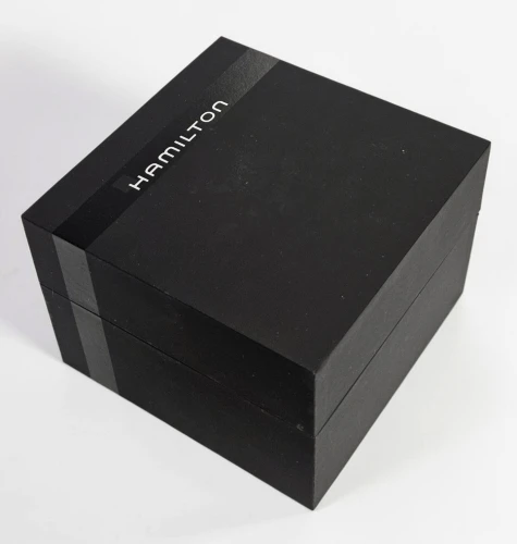 Hamilton Watch box black square design with manual