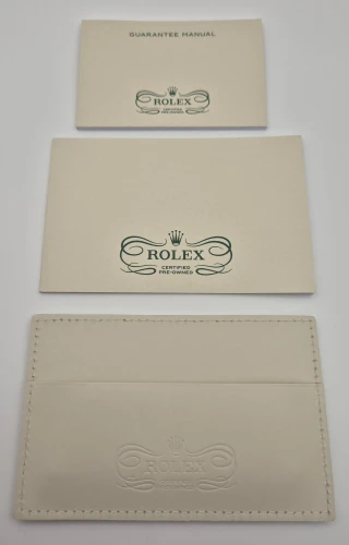 Rolex CPO Cream leather travel case with outer box, Cream Wallet & Swing tag circa 2022