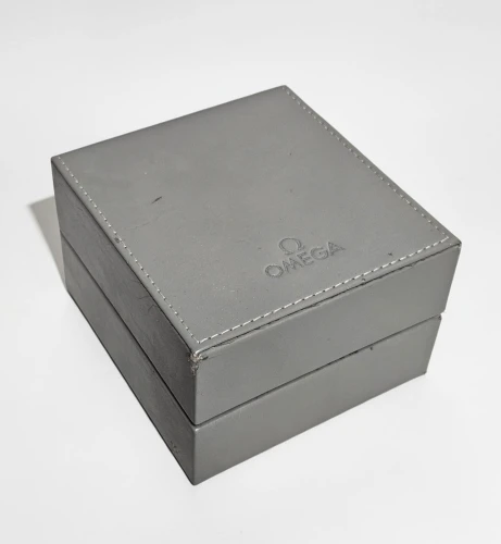 Omega grey watch box with blank guarantee papers circa 1990-2000s