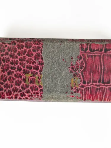 Vintage Tudor watch box Ladies flat lay design paper mache outer Circa 1930-1940s