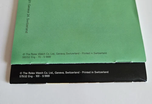 Rolex Datejust manual 1999 + Your Oyster set 593.52 Eng  - 70 - 5.1999 / 579.52 Eng - 100 - 9.1999