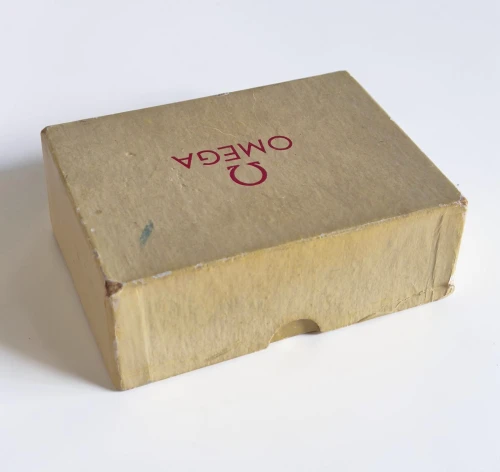 Vintage Omega Clam shell watch box Circa 1950s -1960s with outer box