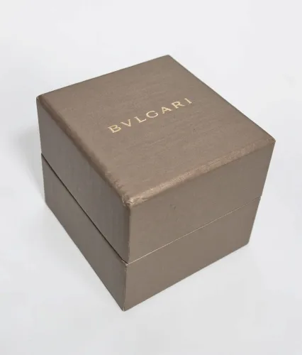Bvlgari ring box beige & brown with tab stand & outer box