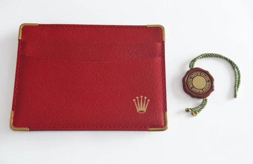 Vintage Rolex red jubilee watch box 60.00.02 embossed leather 1980s-2000s *Marked