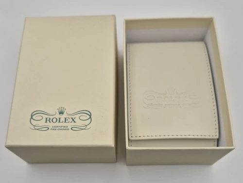 Rolex CPO Cream leather travel case with outer box, Cream Wallet & Swing tag circa 2022