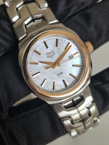 TAG Heuer Link WBC1350 Bi-colour 32mm Quartz 18ct Gold bezel & Mother of Pearl dial