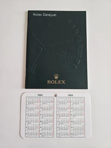 Rolex Datejust Instruction manual 2003 + Calendar card 552.02 Eng 11.2003