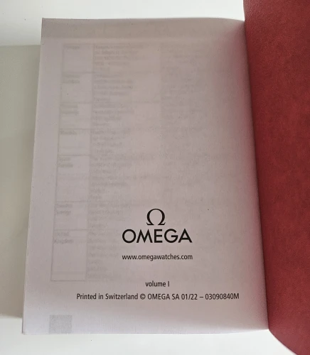 Omega Instruction manual 2022 03090840M Vol 1