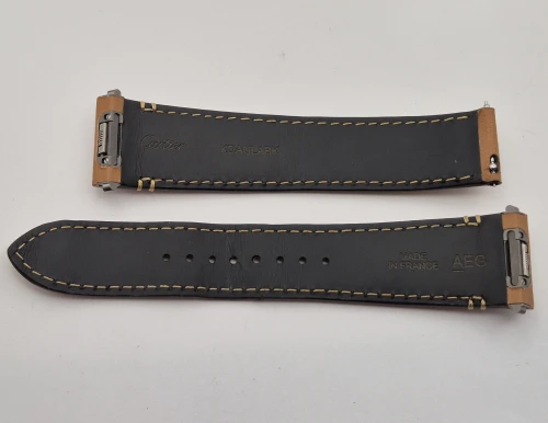 Cartier OEM Tan leather strap 21mm Quick change + Deployment clasp KDAULABK