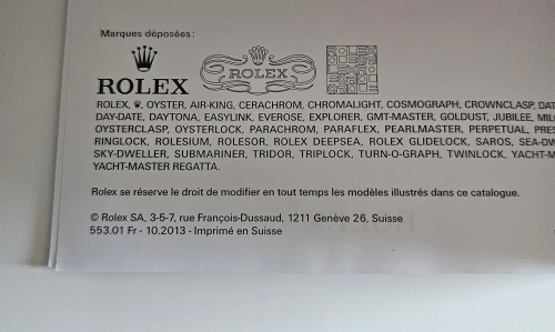 Rolex Datejust / Datejust II manual 2013 553.01 Eng - 10.2013
