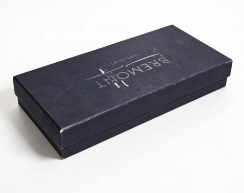 Bremont leather watch case / watch box with dust cover & blue outer box