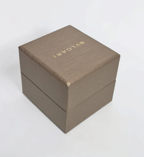 Bvlgari ring box beige & brown with tab stand & outer box