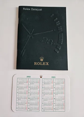 Rolex Datejust Insgtruction manual 2002 + Calendar card 552.02 Eng - 4.2002