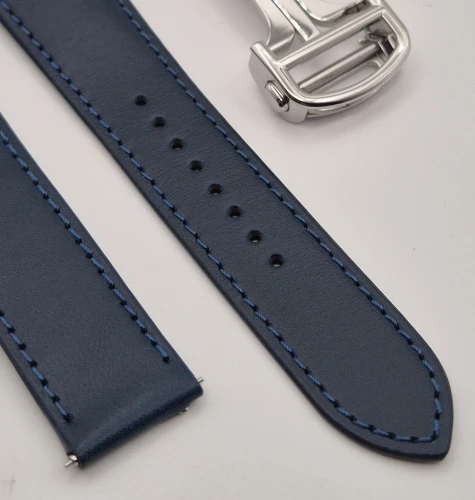 Cartier OEM Blue strap 21mm Quick change + Deployment clasp KDAULABM for Cartier Santos WSSA0030