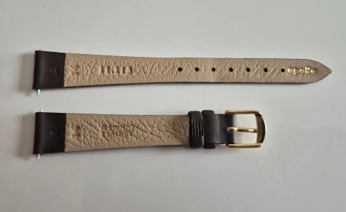 Apollo 14mm brown leather strap calf grain