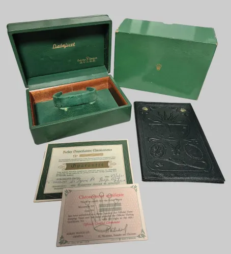 Vintage Rolex Datejust maxi coffin watch box 247509 Circa 1961 with Blank paperwork