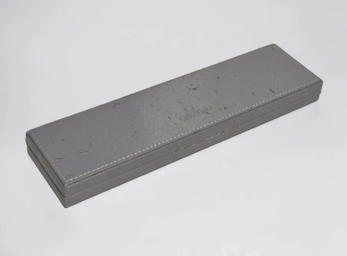 Omega grey watch box long flat lay box with outer box Circa 1990s-2000s *Flaking