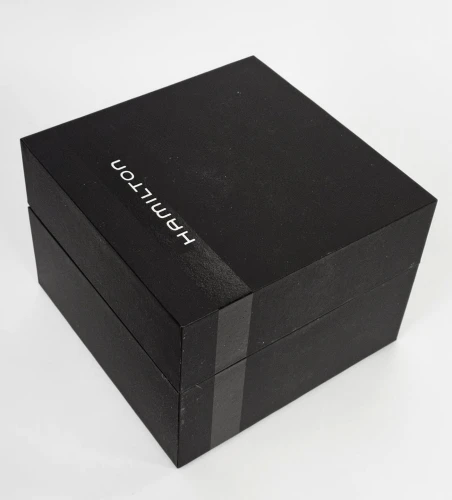 Hamilton Watch box black square design with manual