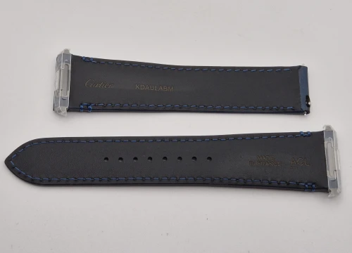 Cartier OEM Blue strap 21mm Quick change + Deployment clasp KDAULABM for Cartier Santos WSSA0030