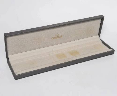 Omega grey watch box long flat lay box with outer box Circa 1990s-2000s *Flaking
