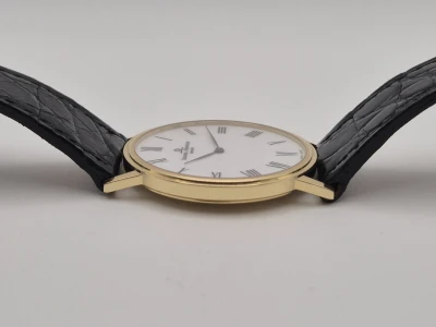 Baume & Mercier MV045088 18ct gold case, White dial, Blk Strap