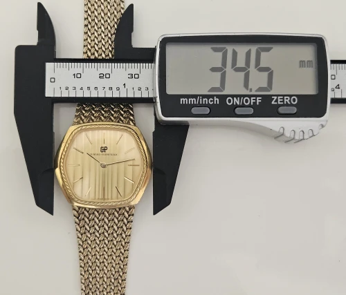 Girard Perregaux Manual wind watch Gold Plated Hexagonal case with integrated bracelet Circa 1980s