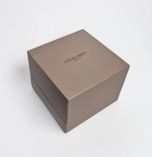 Chaumet ring box beige box with cover sleeve brown velvet inner slit design