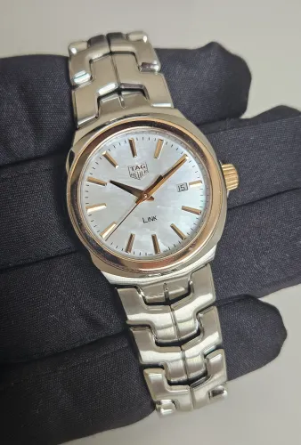 TAG Heuer Link WBC1350 Bi-colour 32mm Quartz 18ct Gold bezel & Mother of Pearl dial