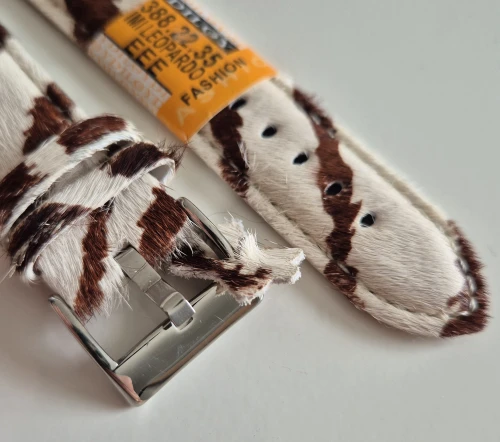 Diloy 22mm Brown & White leather strap 388.22.35 Textured cow hide