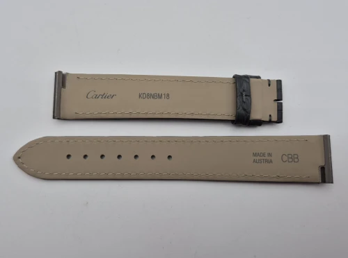 Cartier OEM Grey Alligator leather strap 18mm x 16mm Semimat KD8NBM18